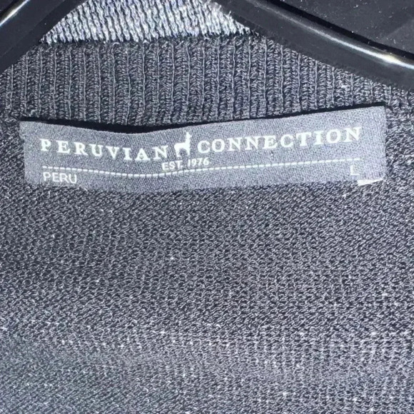 PERUVIAN CONNECTION metallic gray long cardigan duster dress women’s large - Picture 14 of 15